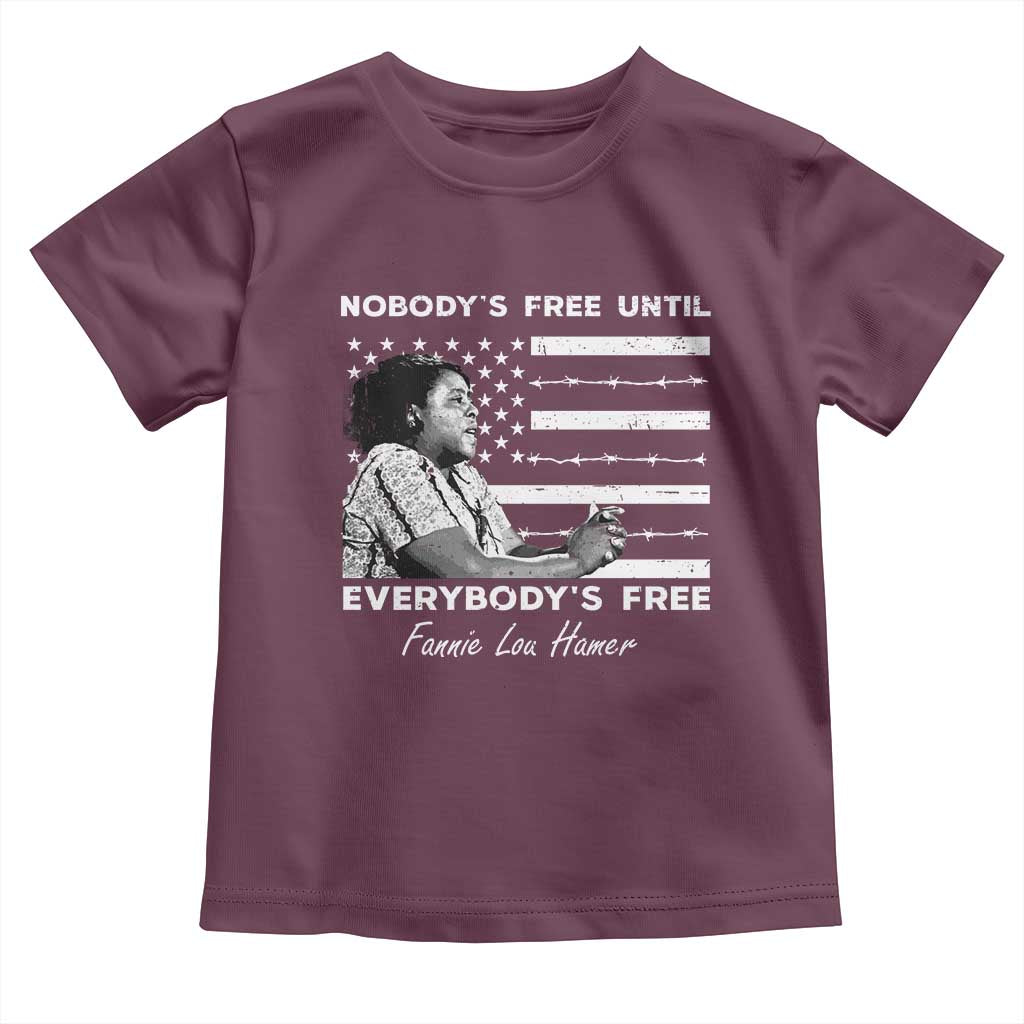 Fannie Lou Hamer Toddler T Shirt Nobody's Free Until Everybody's Free Black History