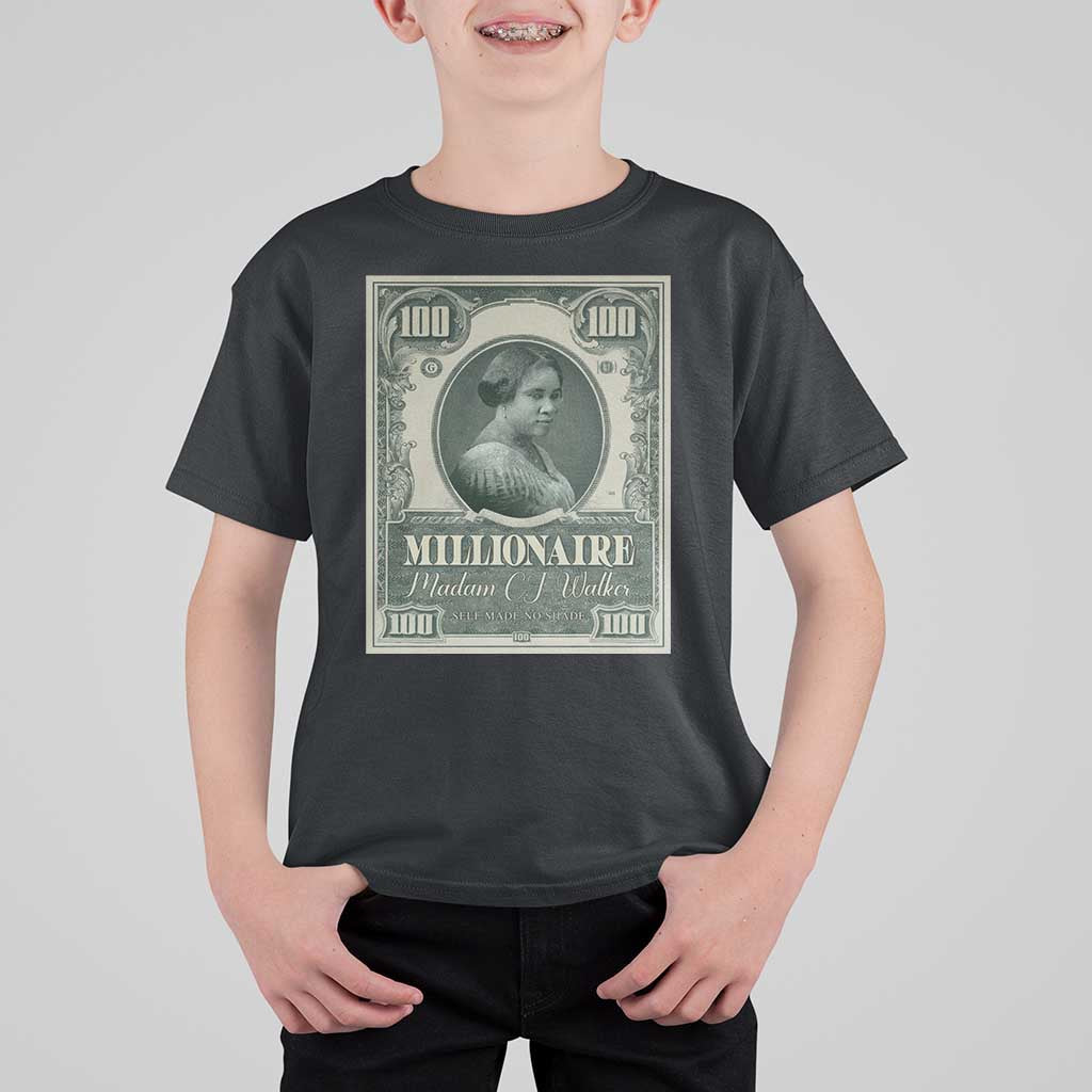 Madam C.J. Walker T Shirt For Kid Millionaire Black Women Pride