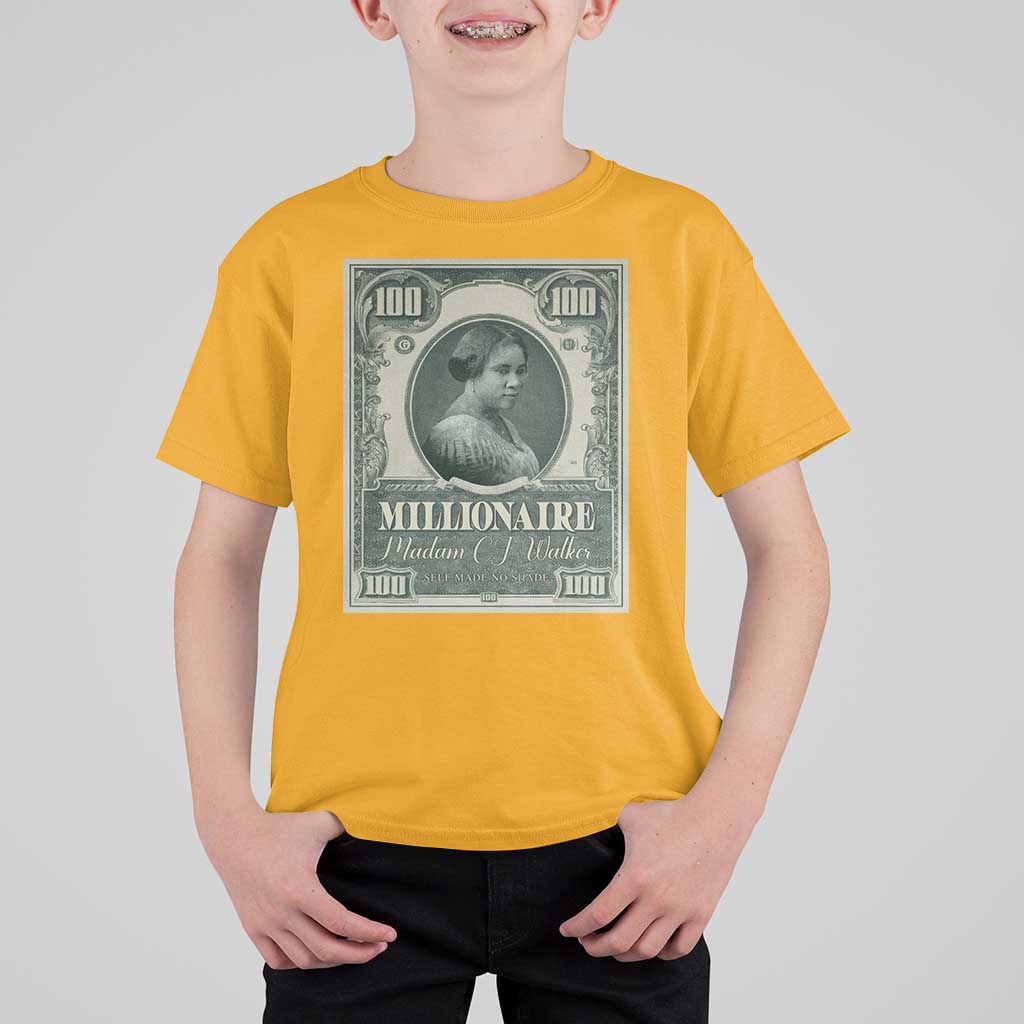 Madam C.J. Walker T Shirt For Kid Millionaire Black Women Pride