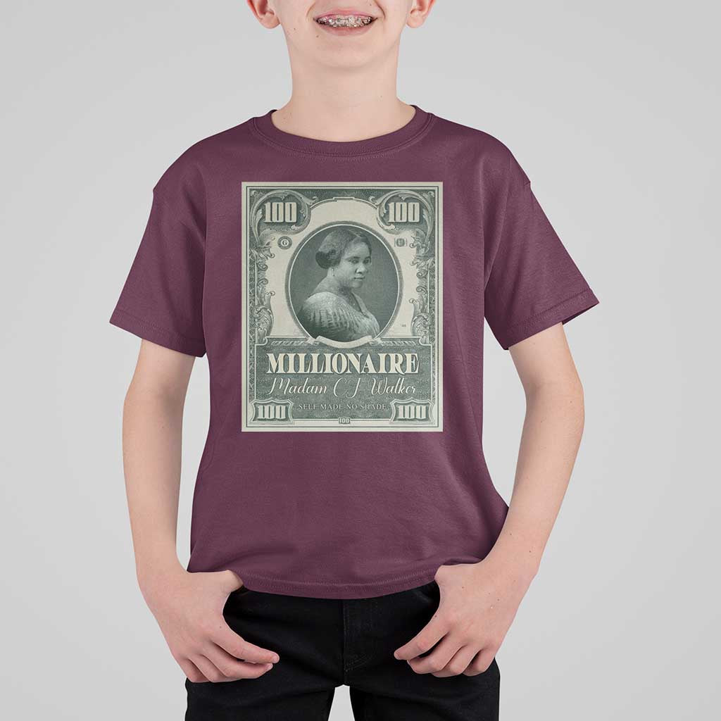 Madam C.J. Walker T Shirt For Kid Millionaire Black Women Pride