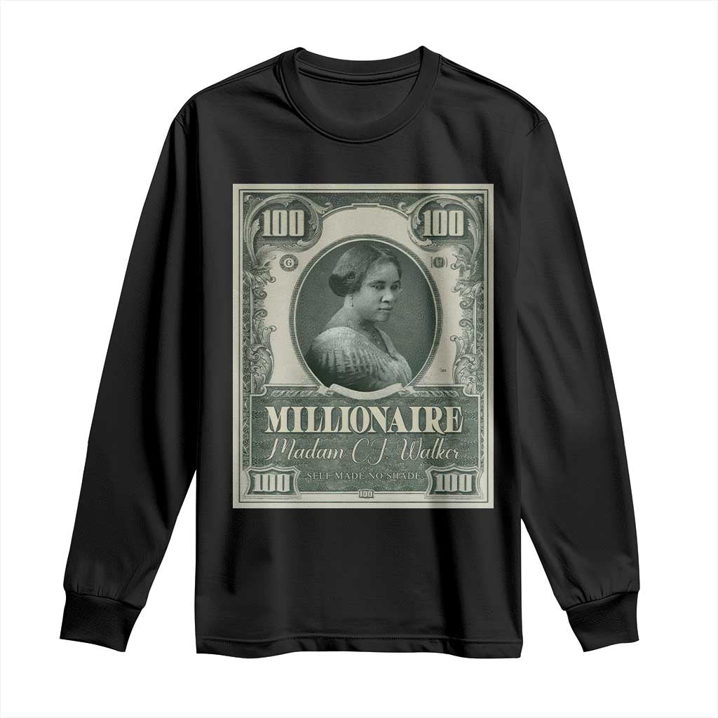 Madam C.J. Walker Long Sleeve Shirt Millionaire Black Women Pride