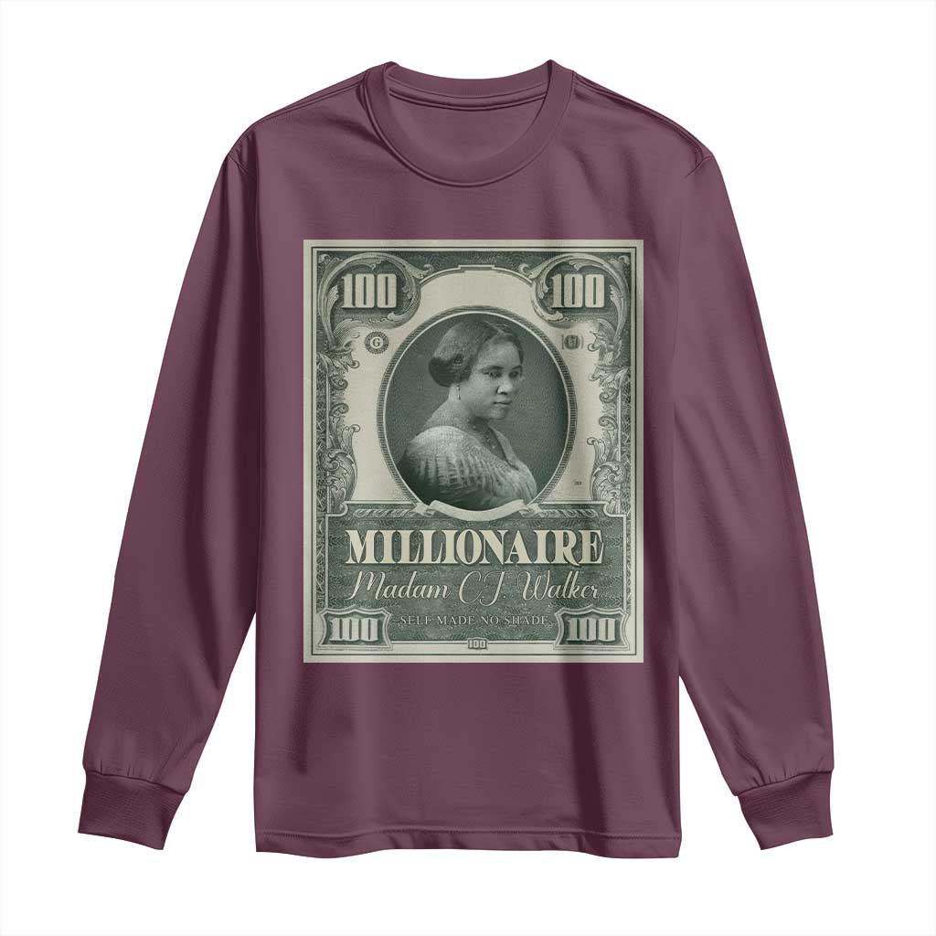 Madam C.J. Walker Long Sleeve Shirt Millionaire Black Women Pride