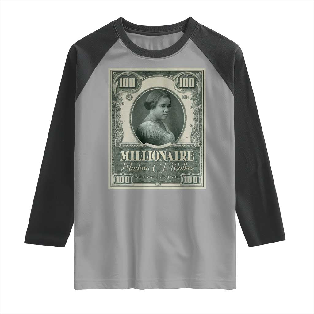 Madam C.J. Walker Raglan Shirt Millionaire Black Women Pride