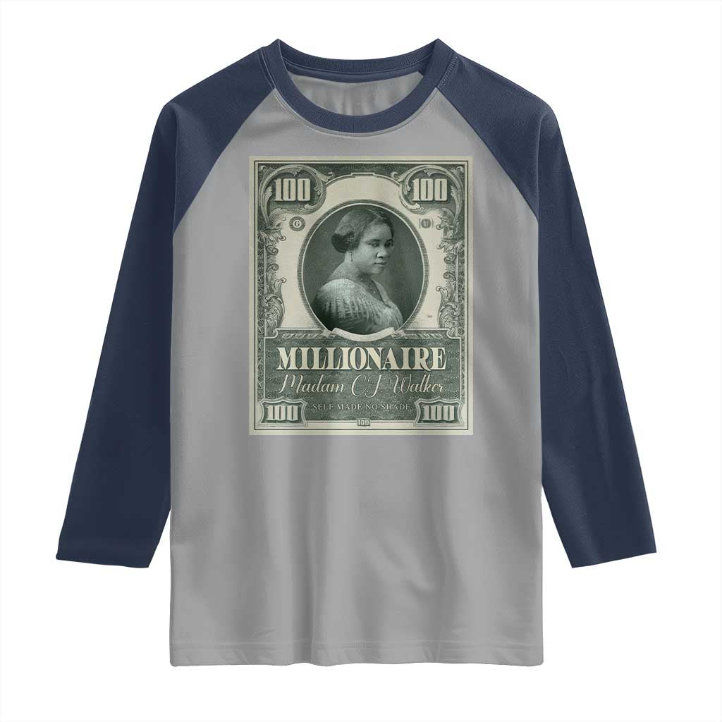 Madam C.J. Walker Raglan Shirt Millionaire Black Women Pride