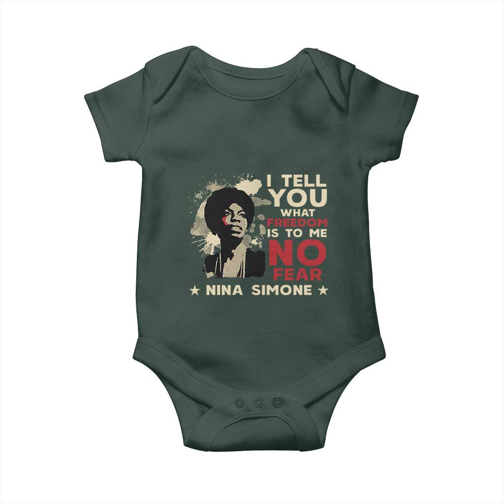 Nina Simone Baby Onesie I Tell You What Freedom Is To Me No Fear