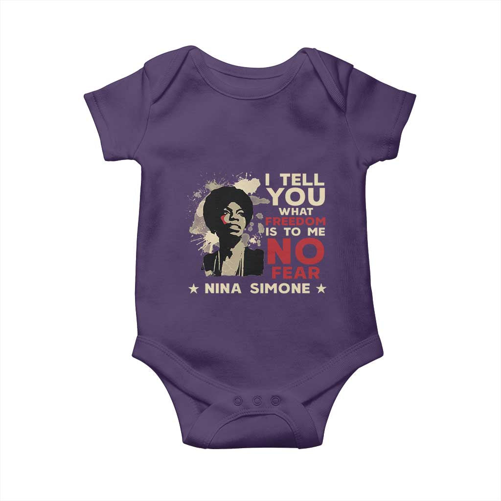 Nina Simone Baby Onesie I Tell You What Freedom Is To Me No Fear