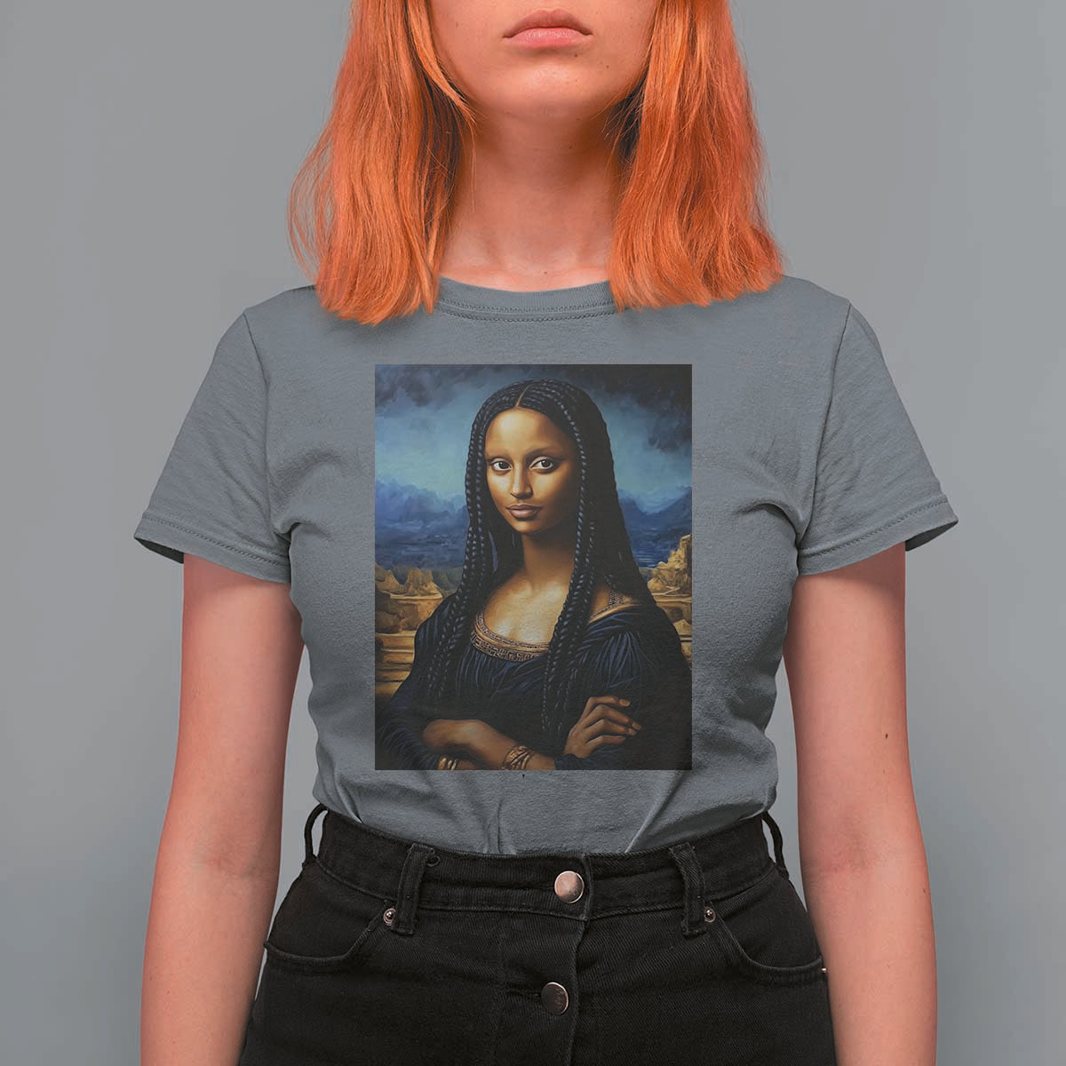 Black Women Pride T Shirt For Women Melanin Mona Lisa Afro Queen Aesthetic Black History
