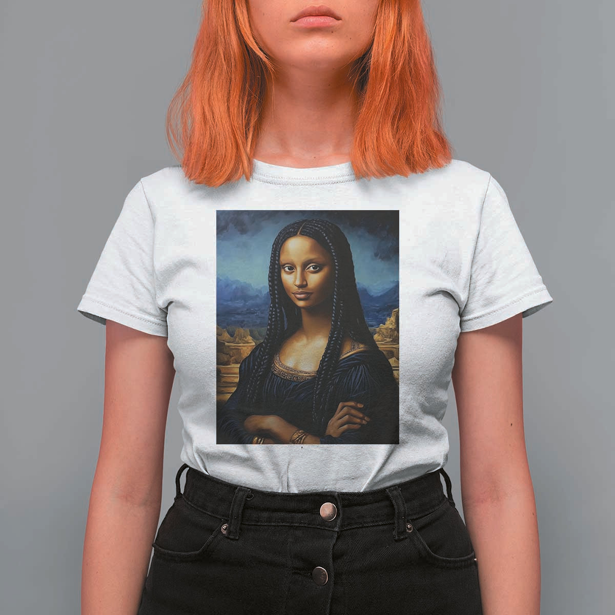 Black Women Pride T Shirt For Women Melanin Mona Lisa Afro Queen Aesthetic Black History
