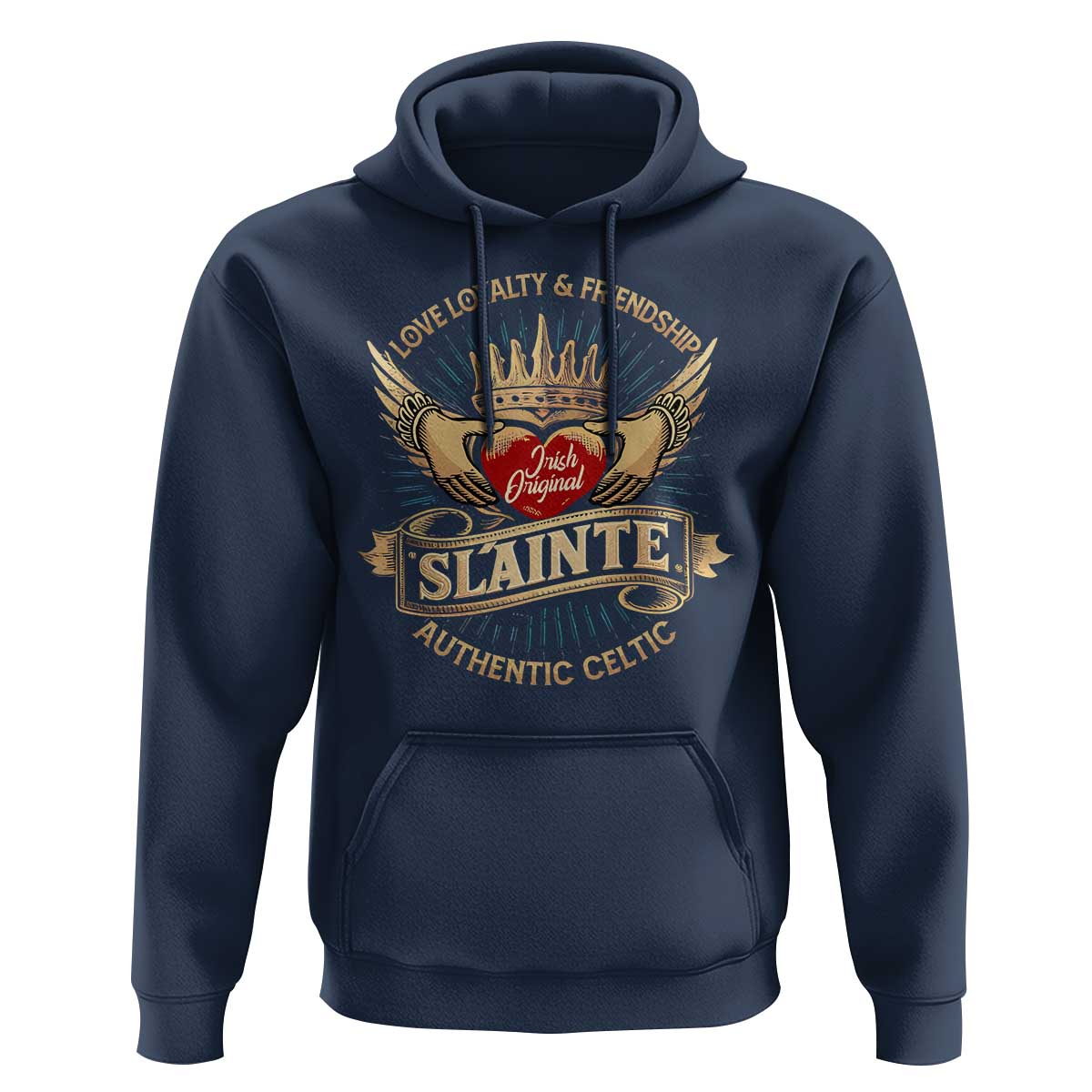 Celtic Claddagh Hoodie Love Loyalty Friendship Slainte
