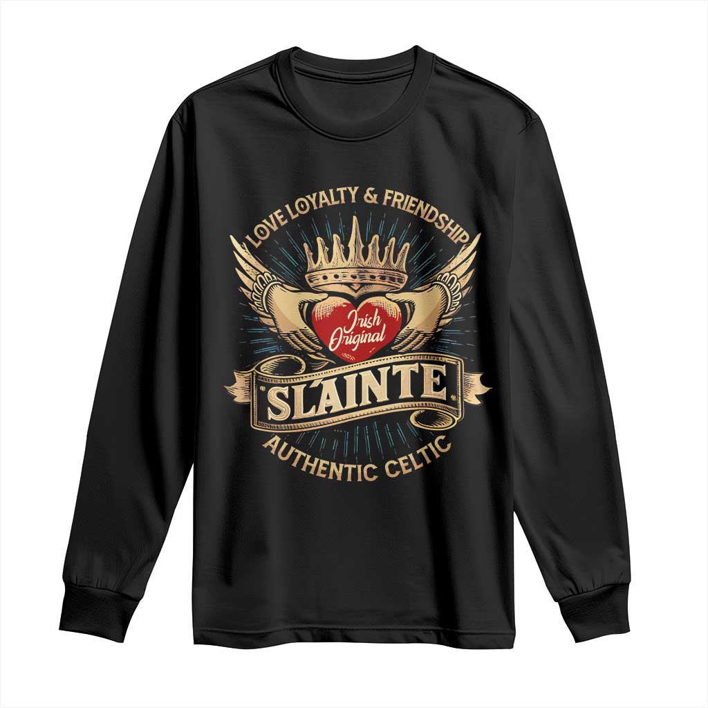 Celtic Claddagh Long Sleeve Shirt Love Loyalty Friendship Slainte