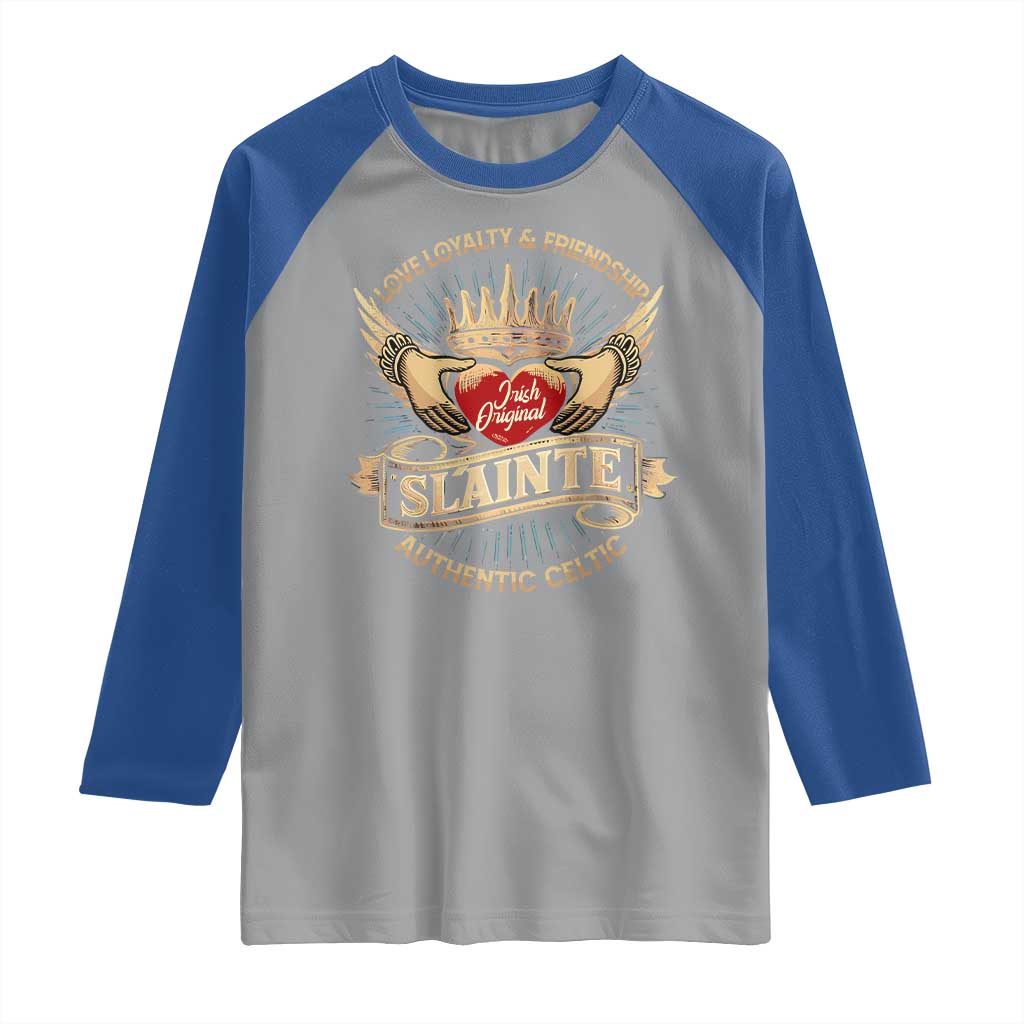 Celtic Claddagh Raglan Shirt Love Loyalty Friendship Slainte