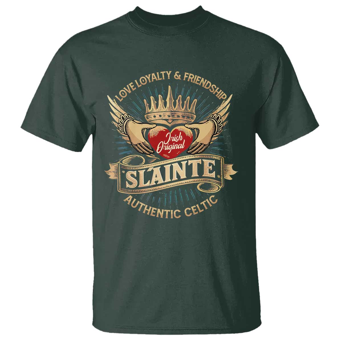 Celtic Claddagh T Shirt Love Loyalty Friendship Slainte