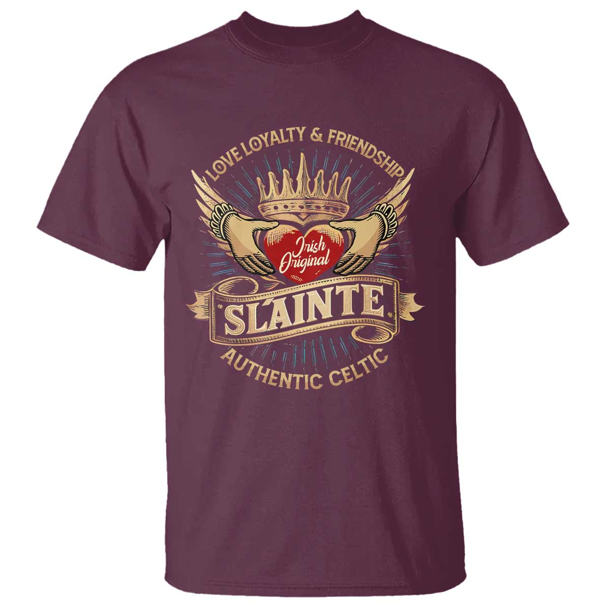 Celtic Claddagh T Shirt Love Loyalty Friendship Slainte