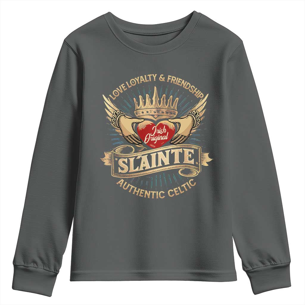 Celtic Claddagh Youth Sweatshirt Love Loyalty Friendship Slainte