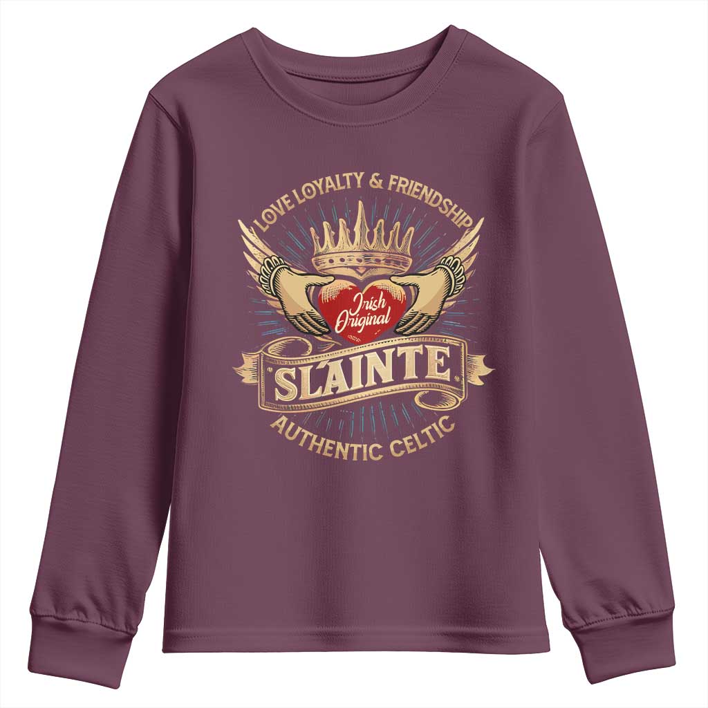 Celtic Claddagh Youth Sweatshirt Love Loyalty Friendship Slainte