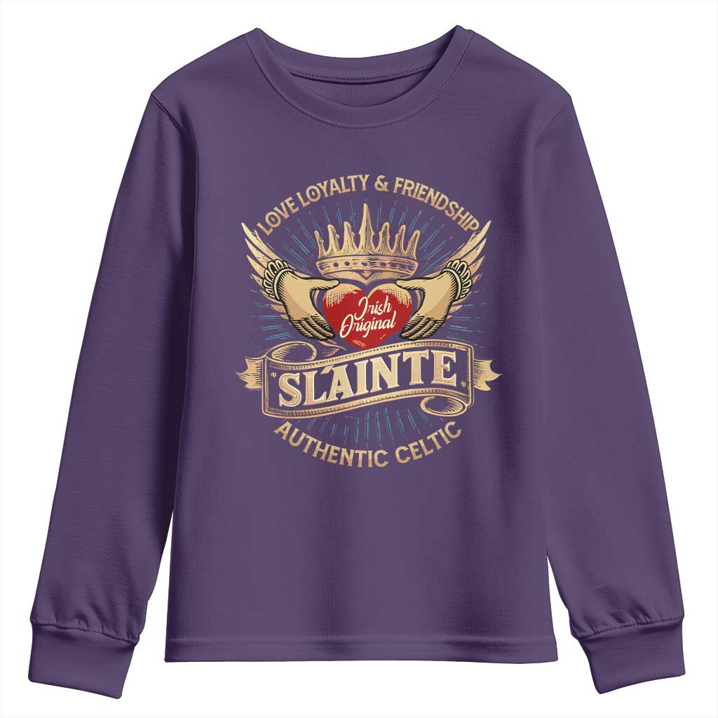 Celtic Claddagh Youth Sweatshirt Love Loyalty Friendship Slainte