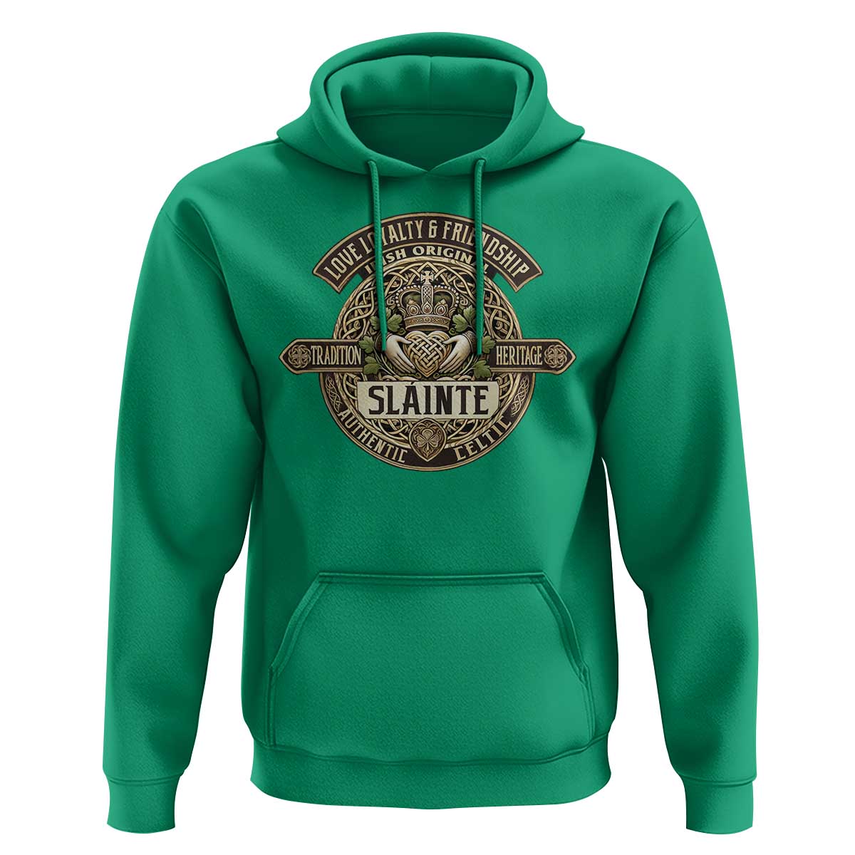Celtic Claddagh Hoodie Slainte Love Loyalty Friendship Vintage