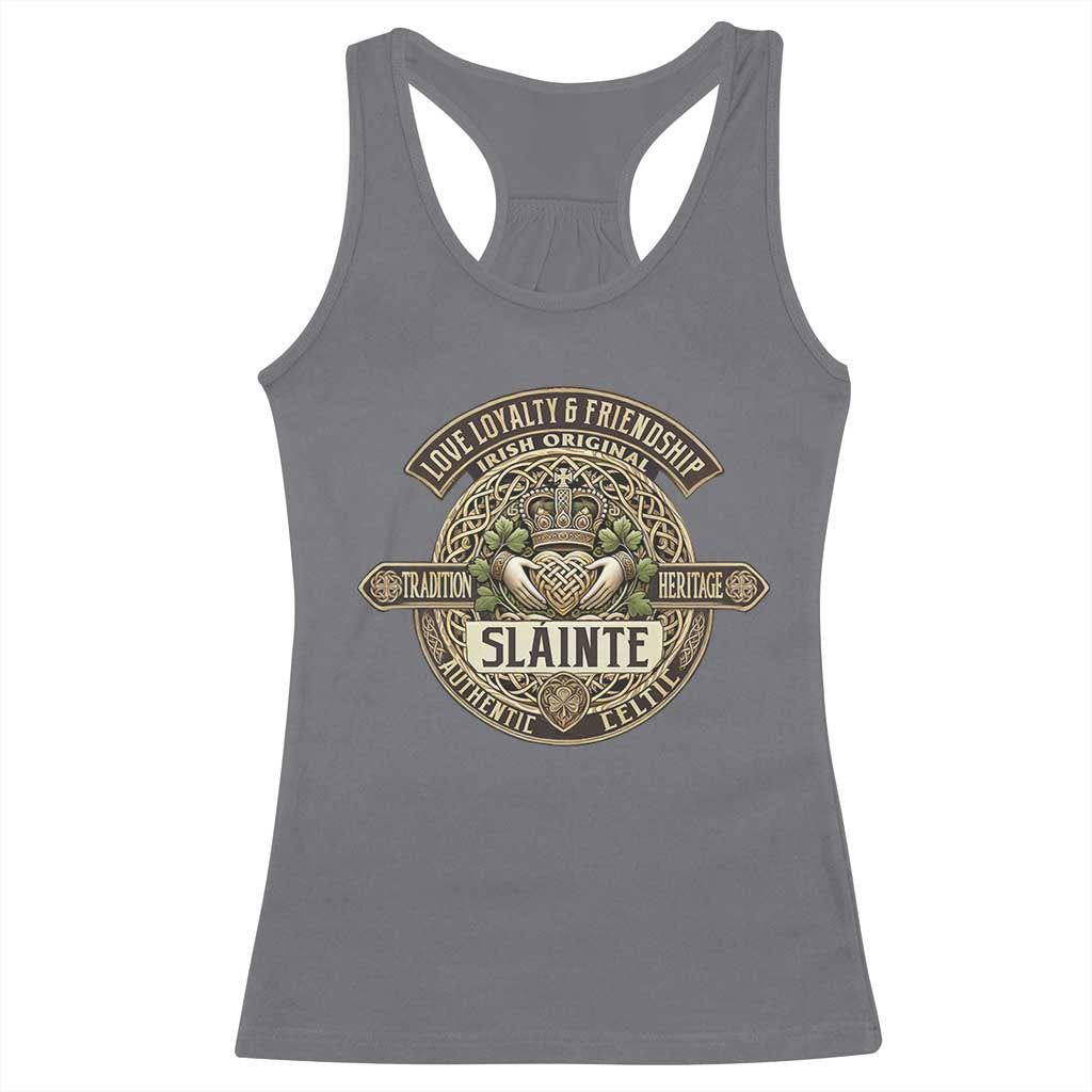 Celtic Claddagh Racerback Tank Top Slainte Love Loyalty Friendship Vintage