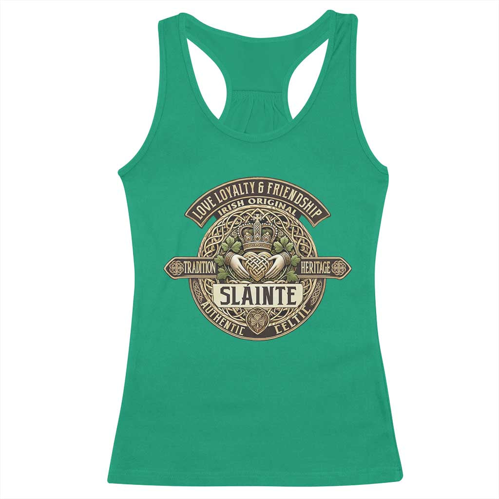 Celtic Claddagh Racerback Tank Top Slainte Love Loyalty Friendship Vintage