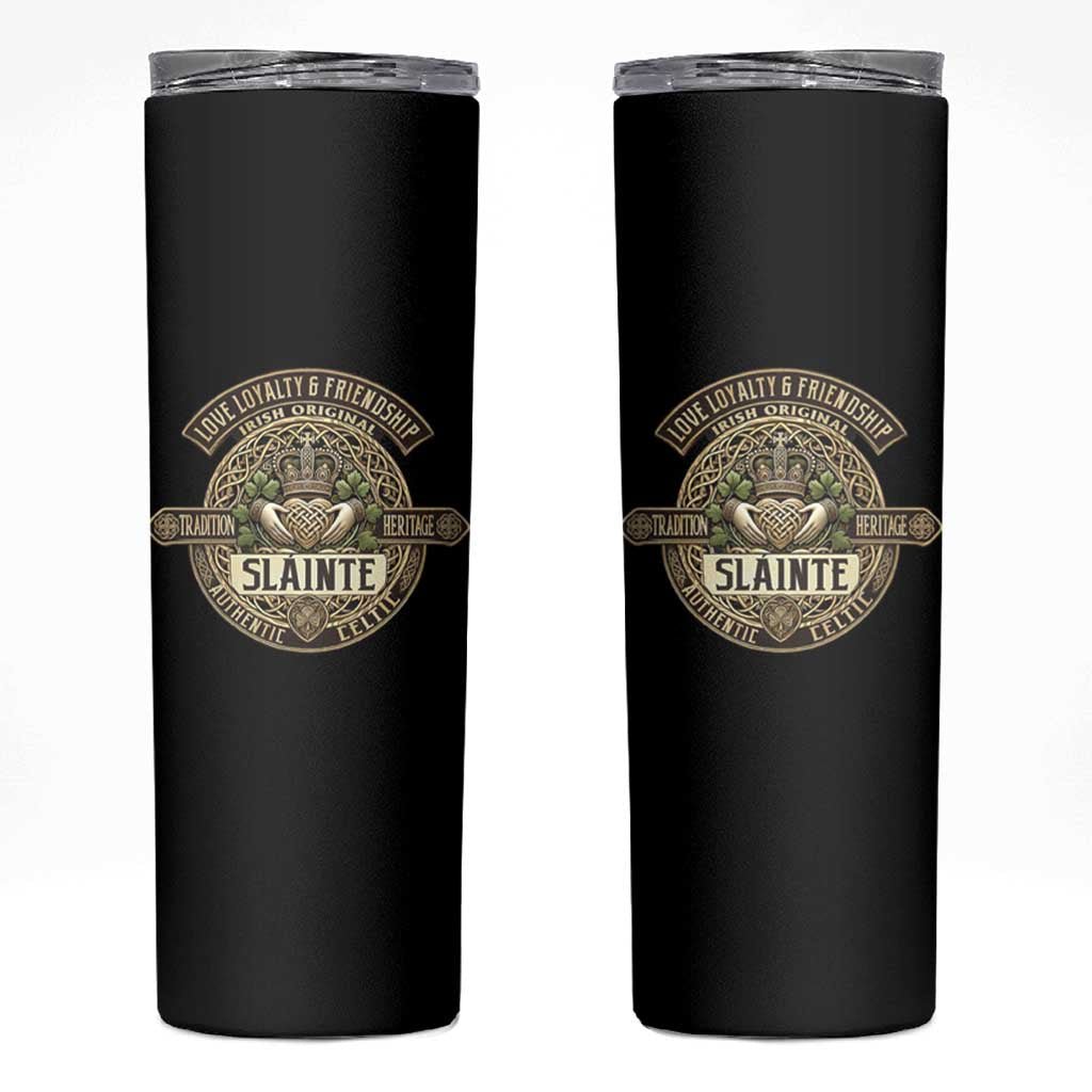 Celtic Claddagh Skinny Tumbler Slainte Love Loyalty Friendship Vintage