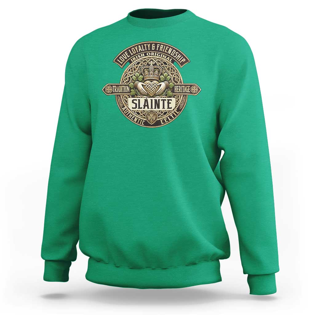 Celtic Claddagh Sweatshirt Slainte Love Loyalty Friendship Vintage