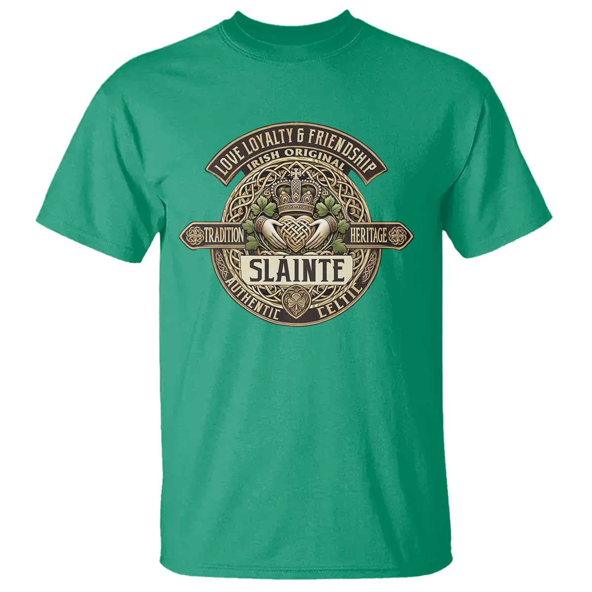 Celtic Claddagh T Shirt Slainte Love Loyalty Friendship Vintage