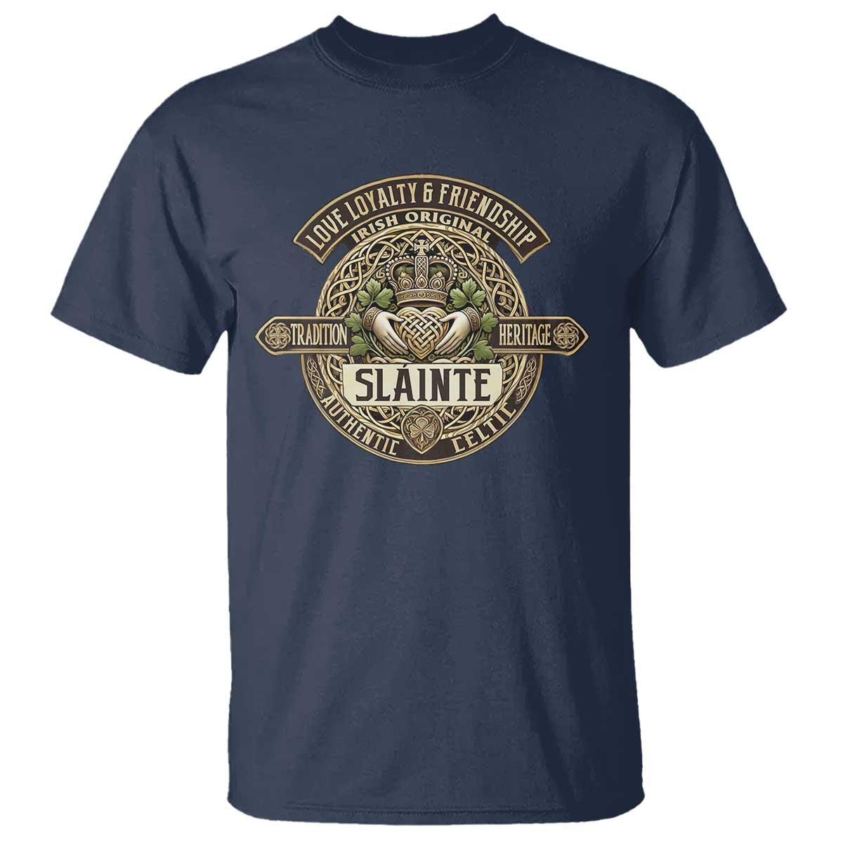 Celtic Claddagh T Shirt Slainte Love Loyalty Friendship Vintage