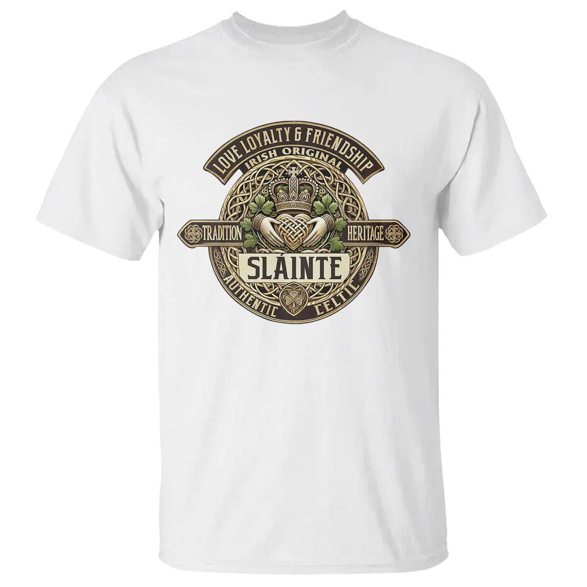 Celtic Claddagh T Shirt Slainte Love Loyalty Friendship Vintage