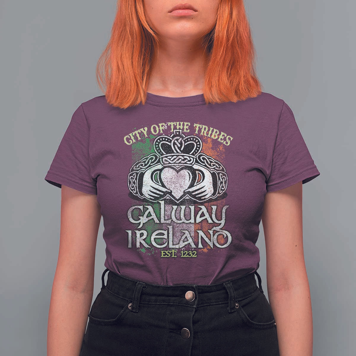 Galway Ireland T Shirt For Women City Of The Tribes Est 1232