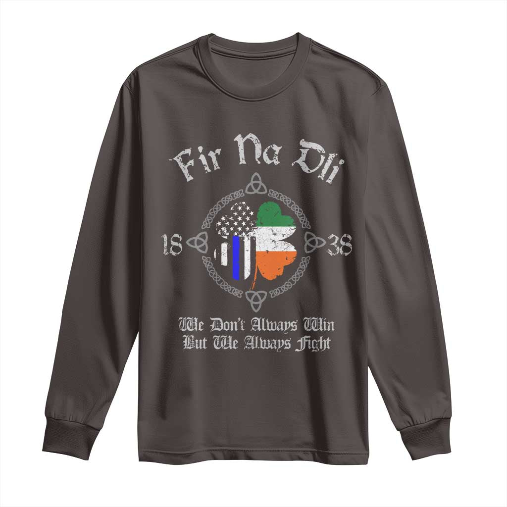 Irish Pride Long Sleeve Shirt Fir Na Dli Men Of Law Shamrock American Irish Flag