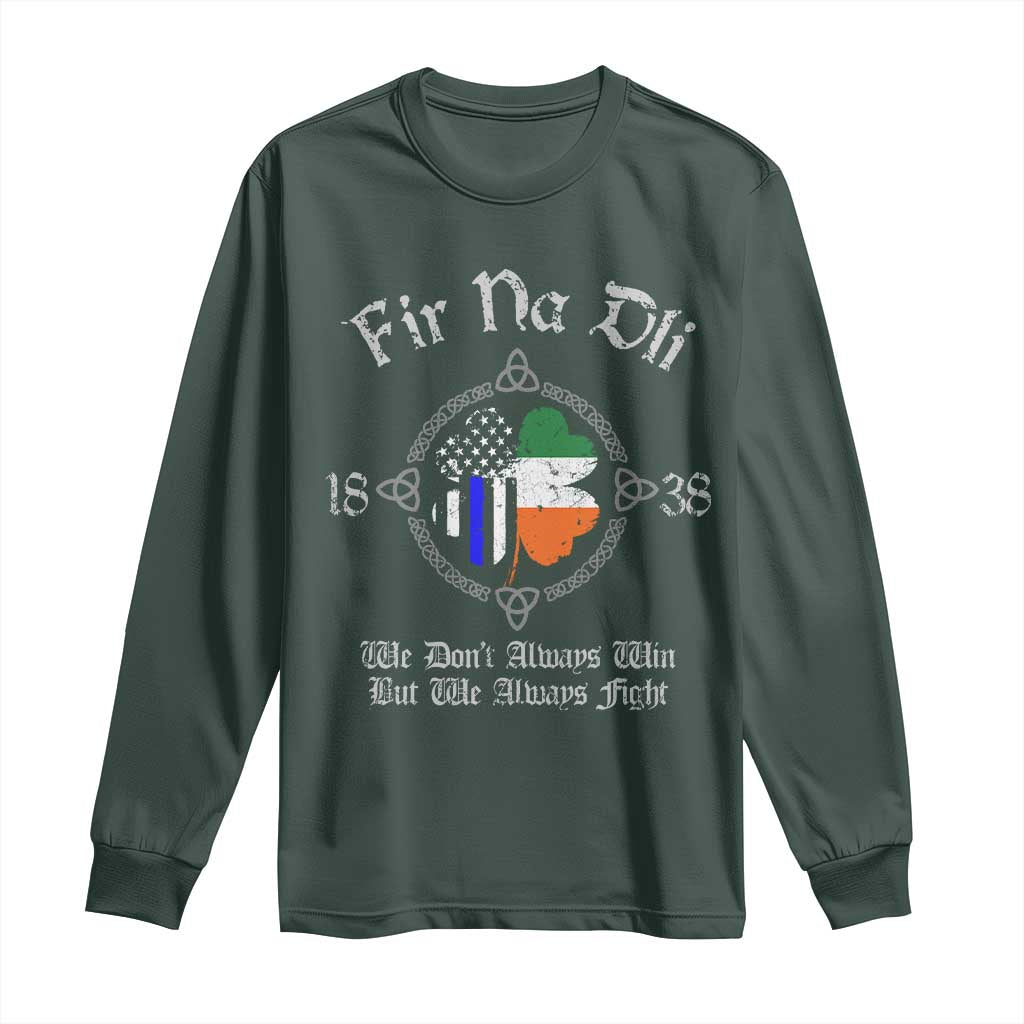 Irish Pride Long Sleeve Shirt Fir Na Dli Men Of Law Shamrock American Irish Flag
