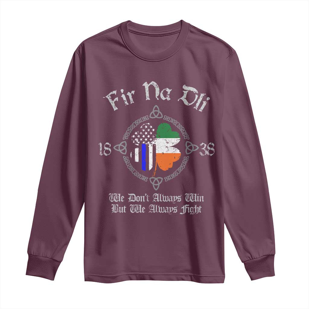 Irish Pride Long Sleeve Shirt Fir Na Dli Men Of Law Shamrock American Irish Flag