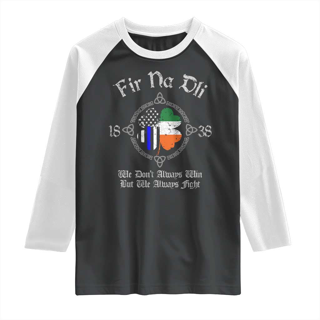 Irish Pride Raglan Shirt Fir Na Dli Men Of Law Shamrock American Irish Flag