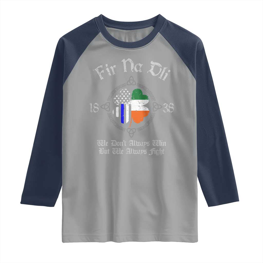 Irish Pride Raglan Shirt Fir Na Dli Men Of Law Shamrock American Irish Flag