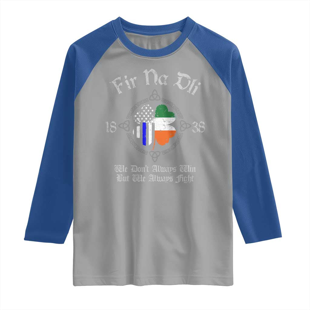 Irish Pride Raglan Shirt Fir Na Dli Men Of Law Shamrock American Irish Flag