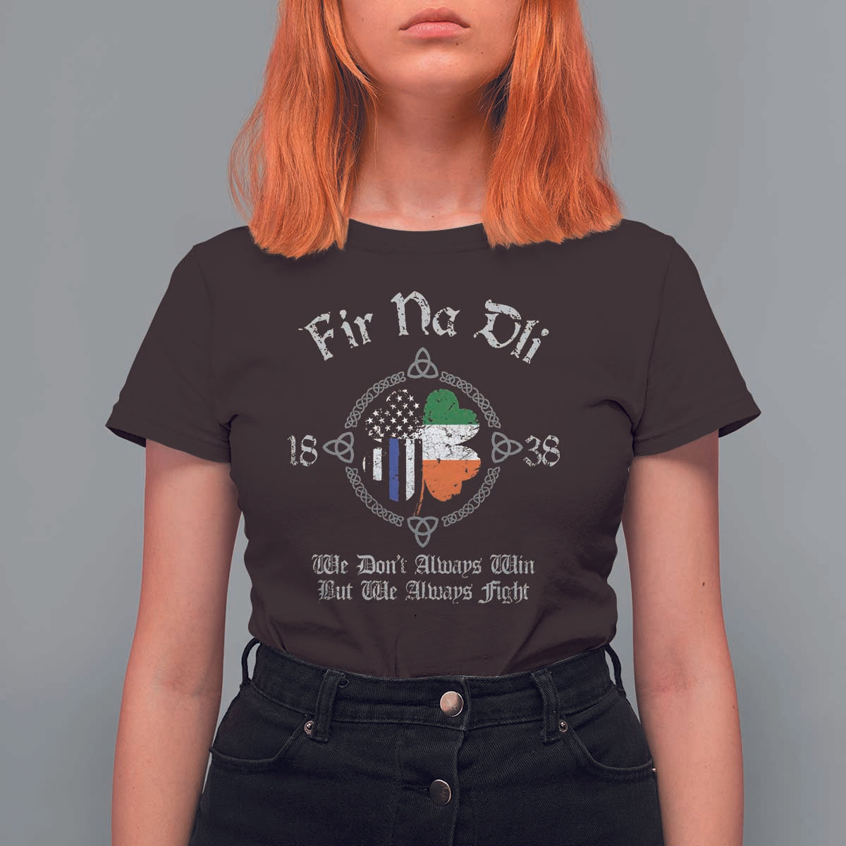Irish Pride T Shirt For Women Fir Na Dli Men Of Law Shamrock American Irish Flag