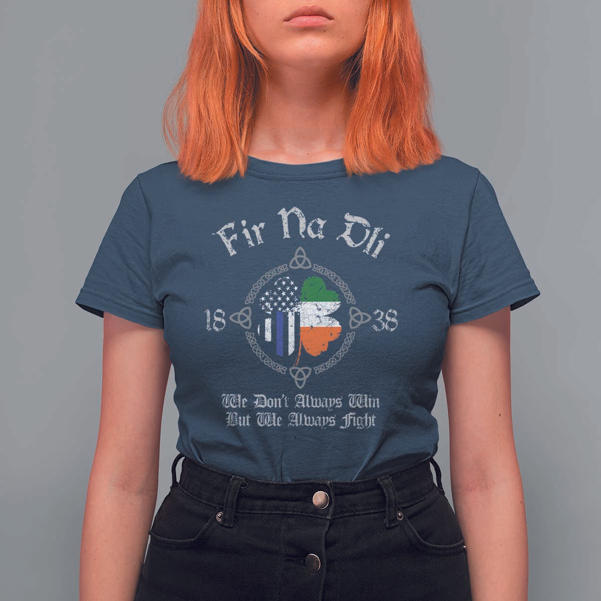Irish Pride T Shirt For Women Fir Na Dli Men Of Law Shamrock American Irish Flag