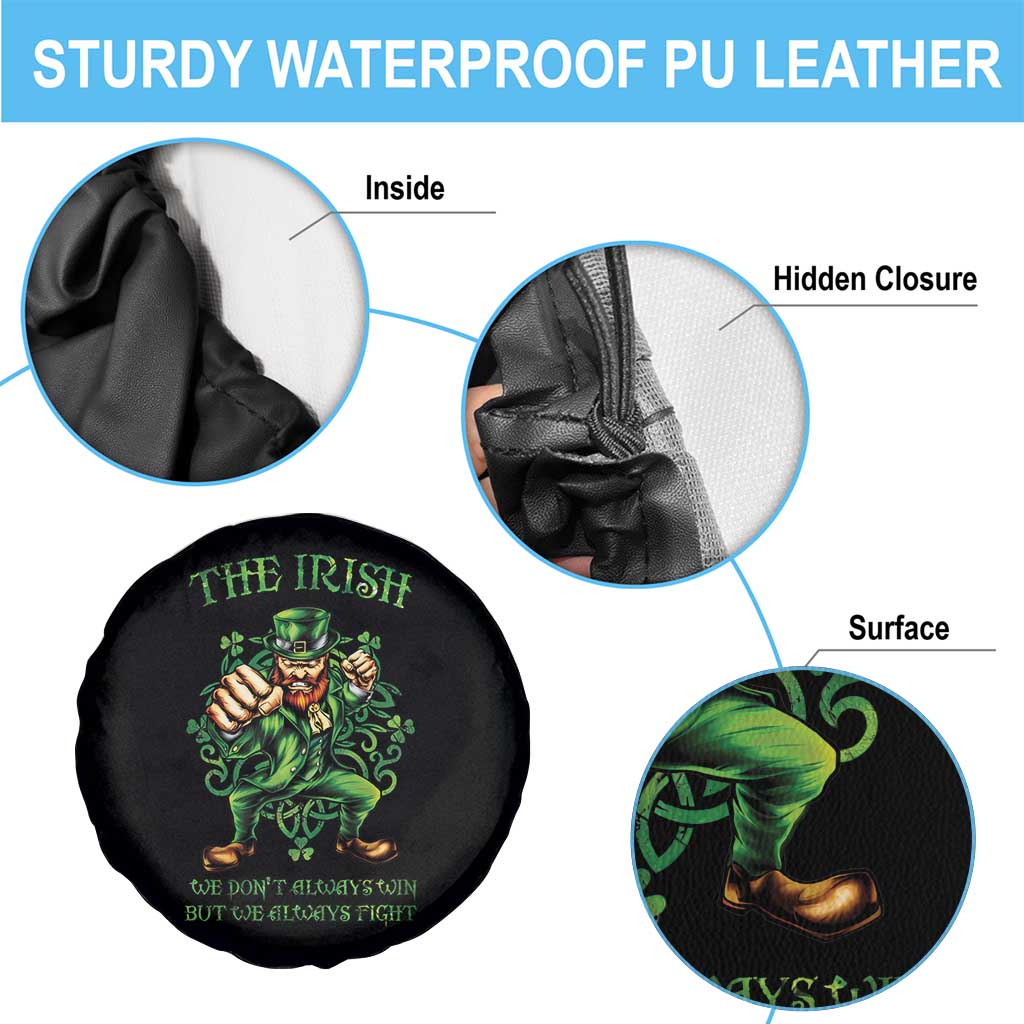 Irish Pride Spare Tire Cover We Don't Always Win But We Always Fight Funny Leprechaun