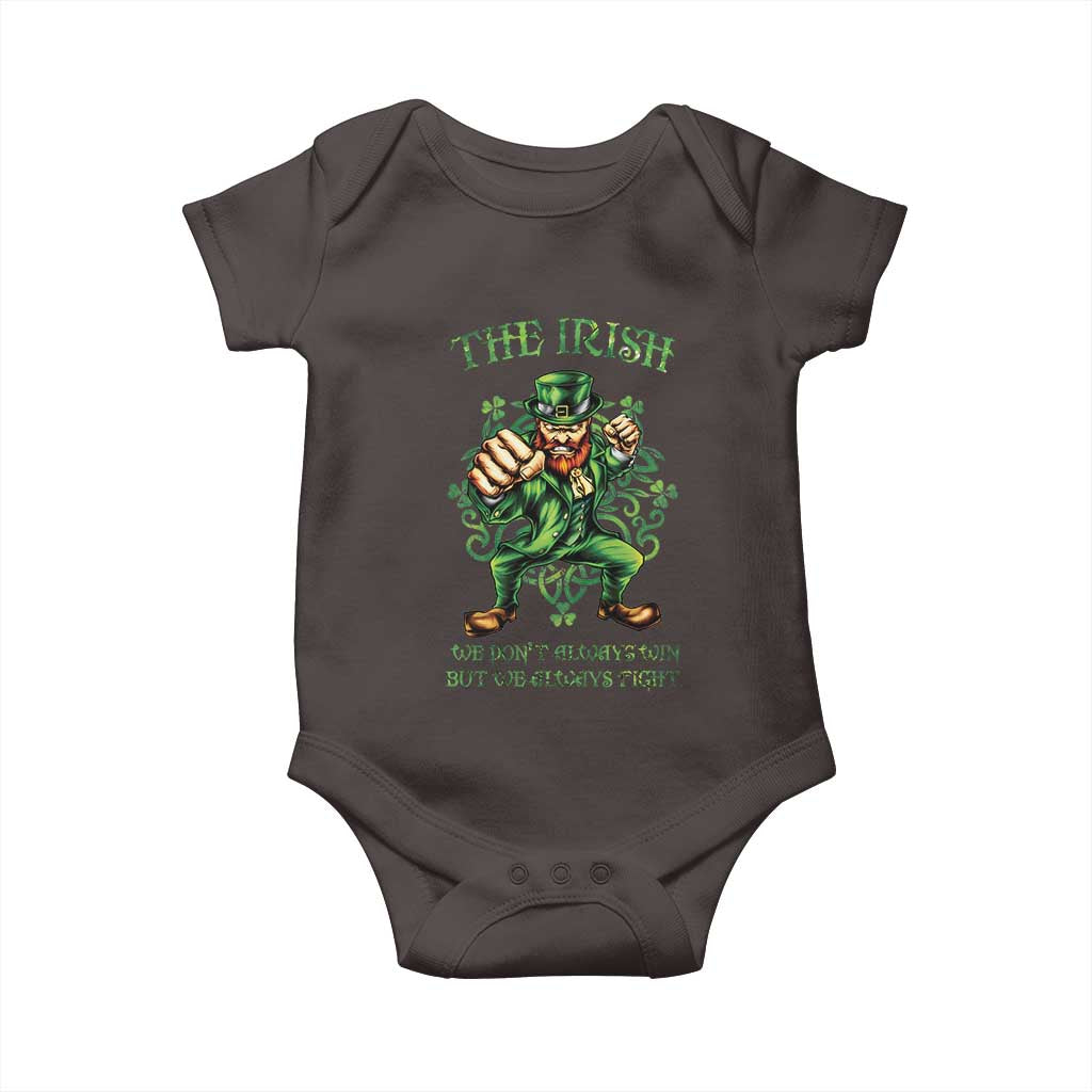 Irish Pride Baby Onesie We Don't Always Win But We Always Fight Funny Leprechaun