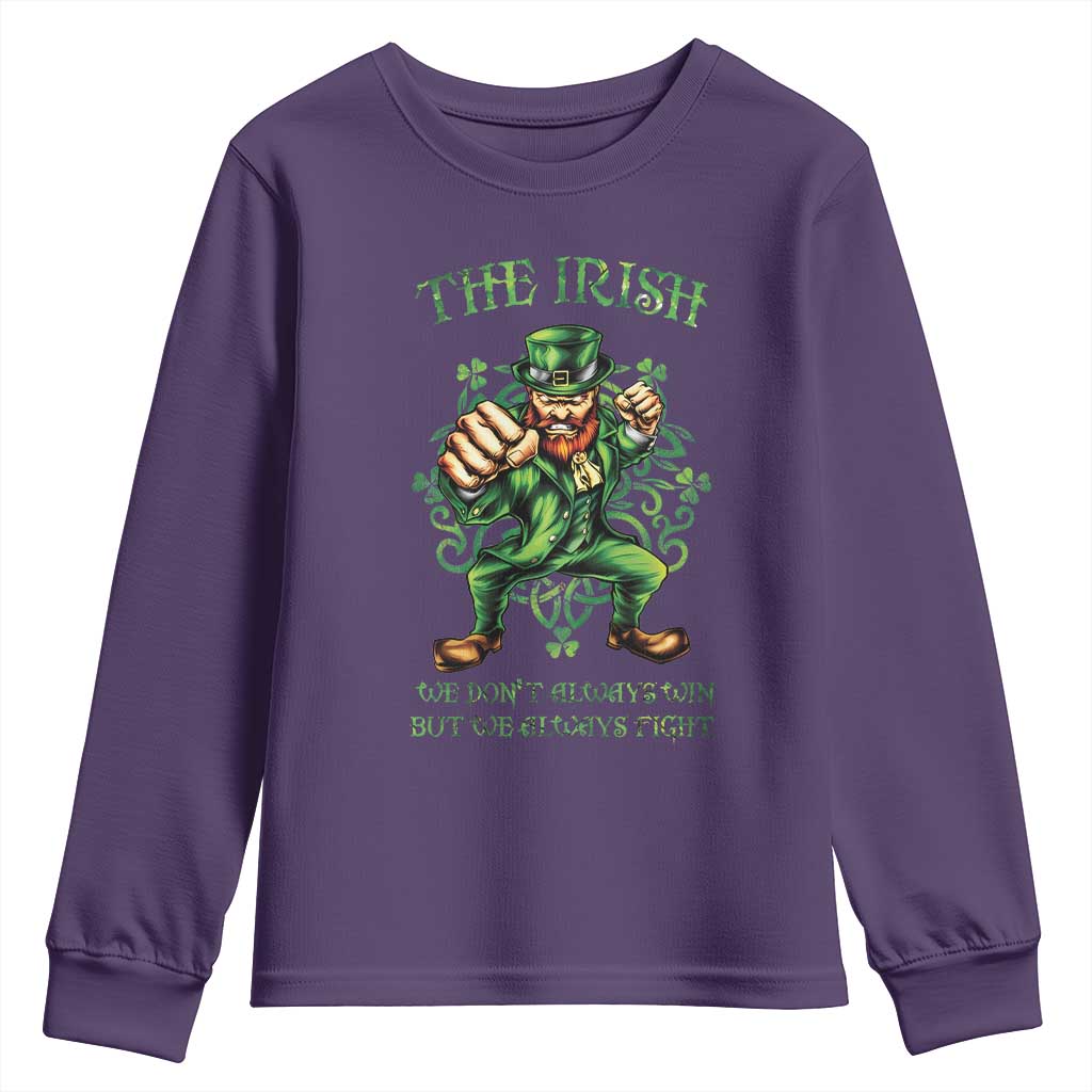 Irish Pride Youth Sweatshirt We Don't Always Win But We Always Fight Funny Leprechaun