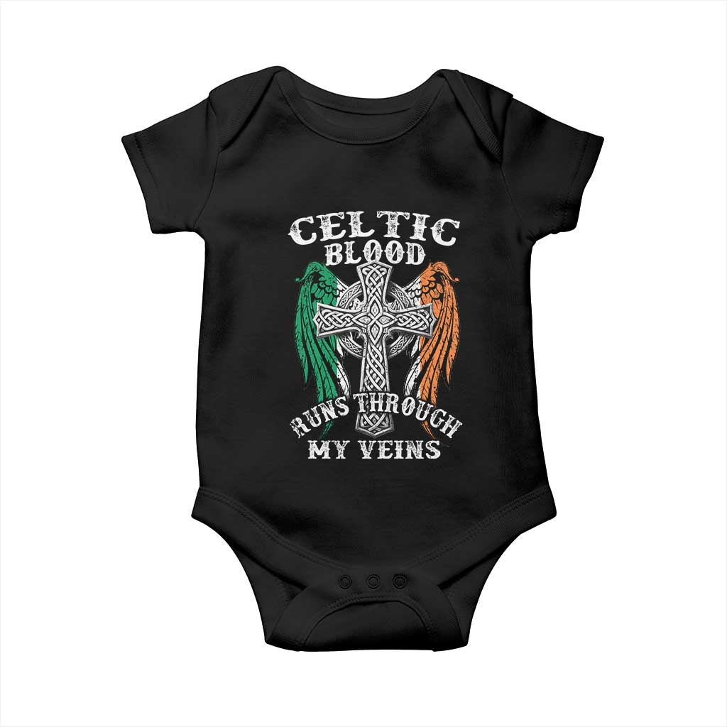 Irish Celtic Pride Baby Onesie Celtic Blood Runs Through My Veins