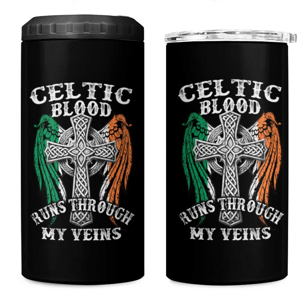 Irish Celtic Pride 4 in 1 Can Cooler Tumbler Celtic Blood Runs Through My Veins