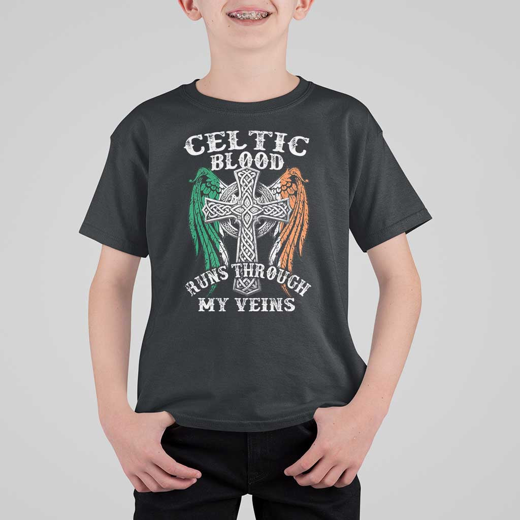Irish Celtic Pride T Shirt For Kid Celtic Blood Runs Through My Veins