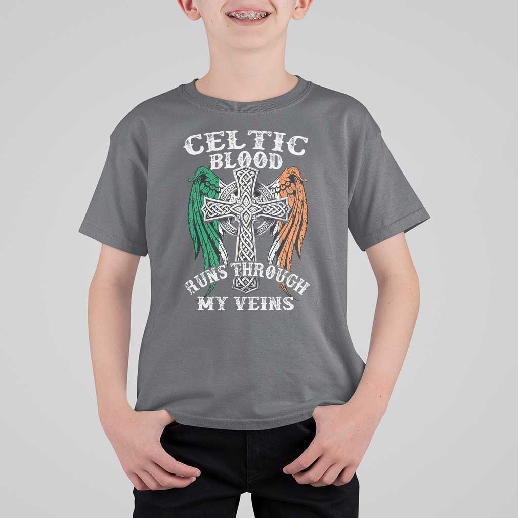 Irish Celtic Pride T Shirt For Kid Celtic Blood Runs Through My Veins