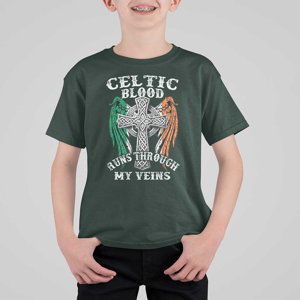 Irish Celtic Pride T Shirt For Kid Celtic Blood Runs Through My Veins
