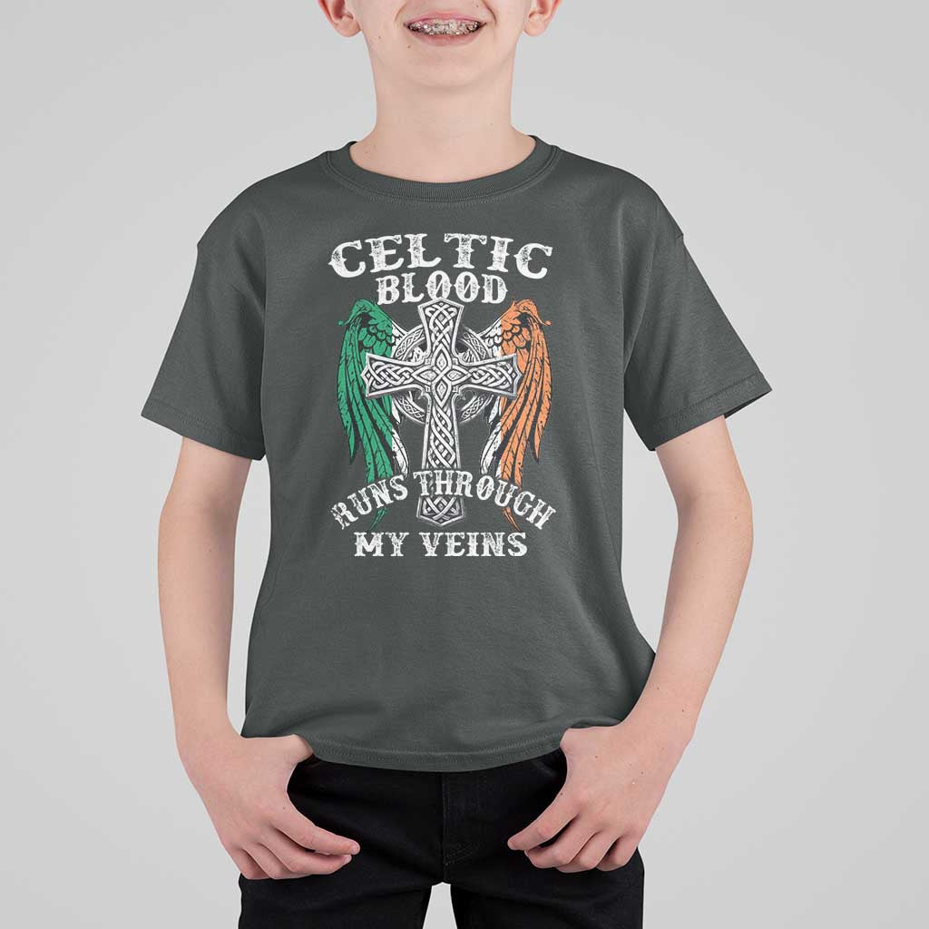 Irish Celtic Pride T Shirt For Kid Celtic Blood Runs Through My Veins