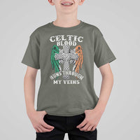 Irish Celtic Pride T Shirt For Kid Celtic Blood Runs Through My Veins