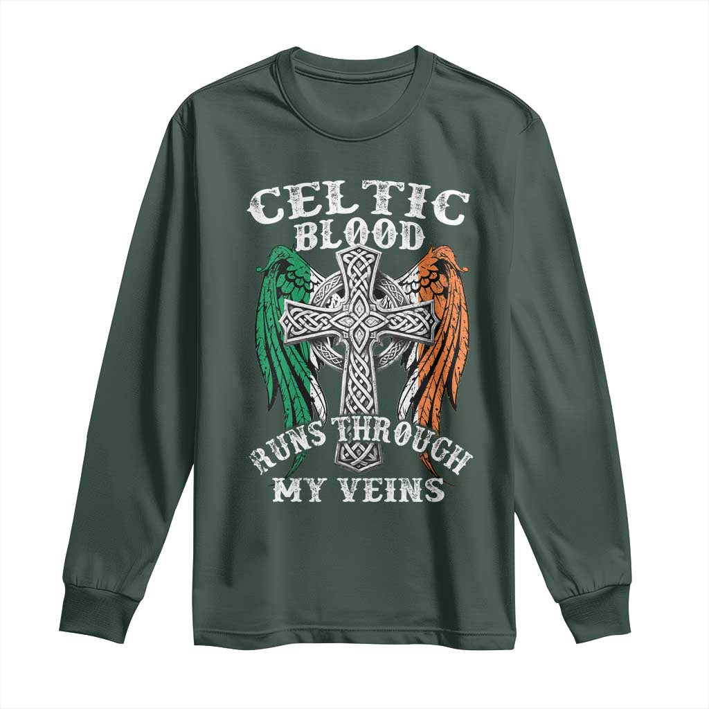 Irish Celtic Pride Long Sleeve Shirt Celtic Blood Runs Through My Veins