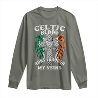 Irish Celtic Pride Long Sleeve Shirt Celtic Blood Runs Through My Veins