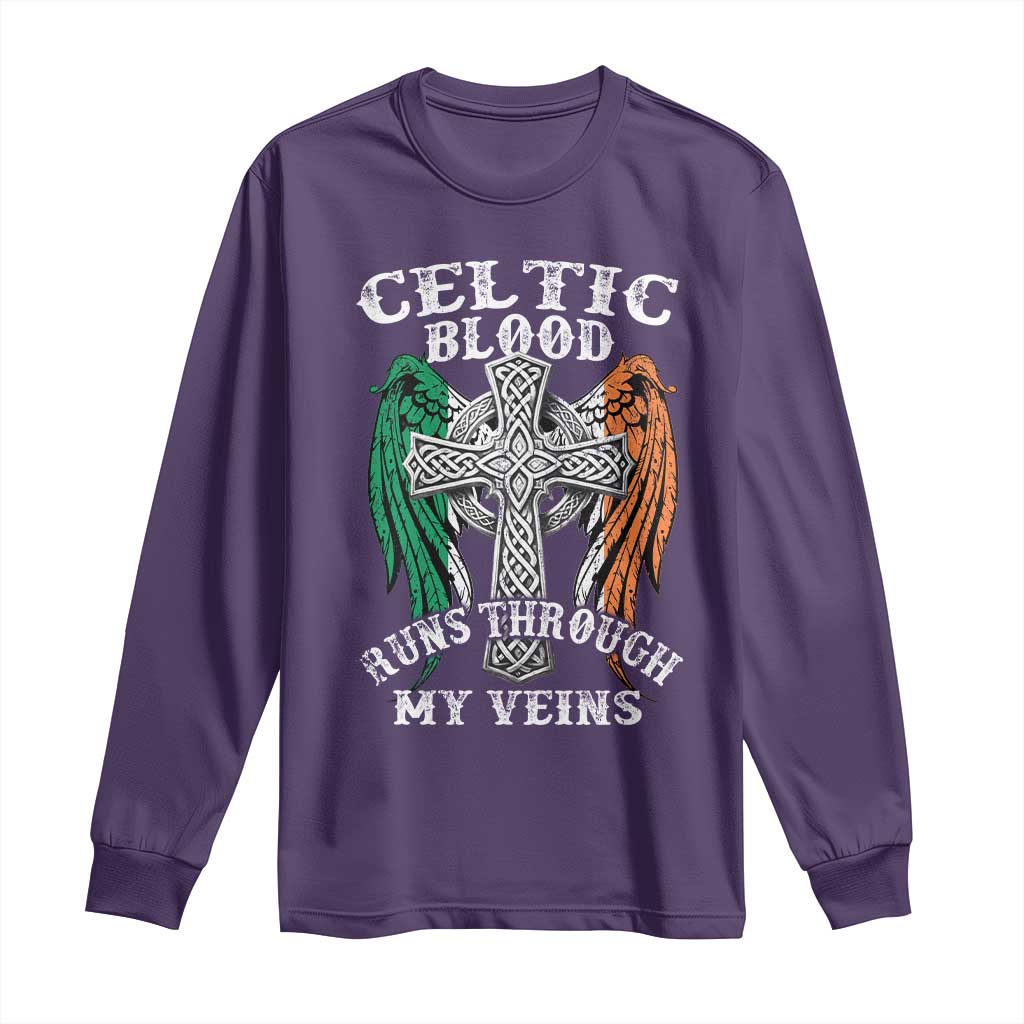 Irish Celtic Pride Long Sleeve Shirt Celtic Blood Runs Through My Veins